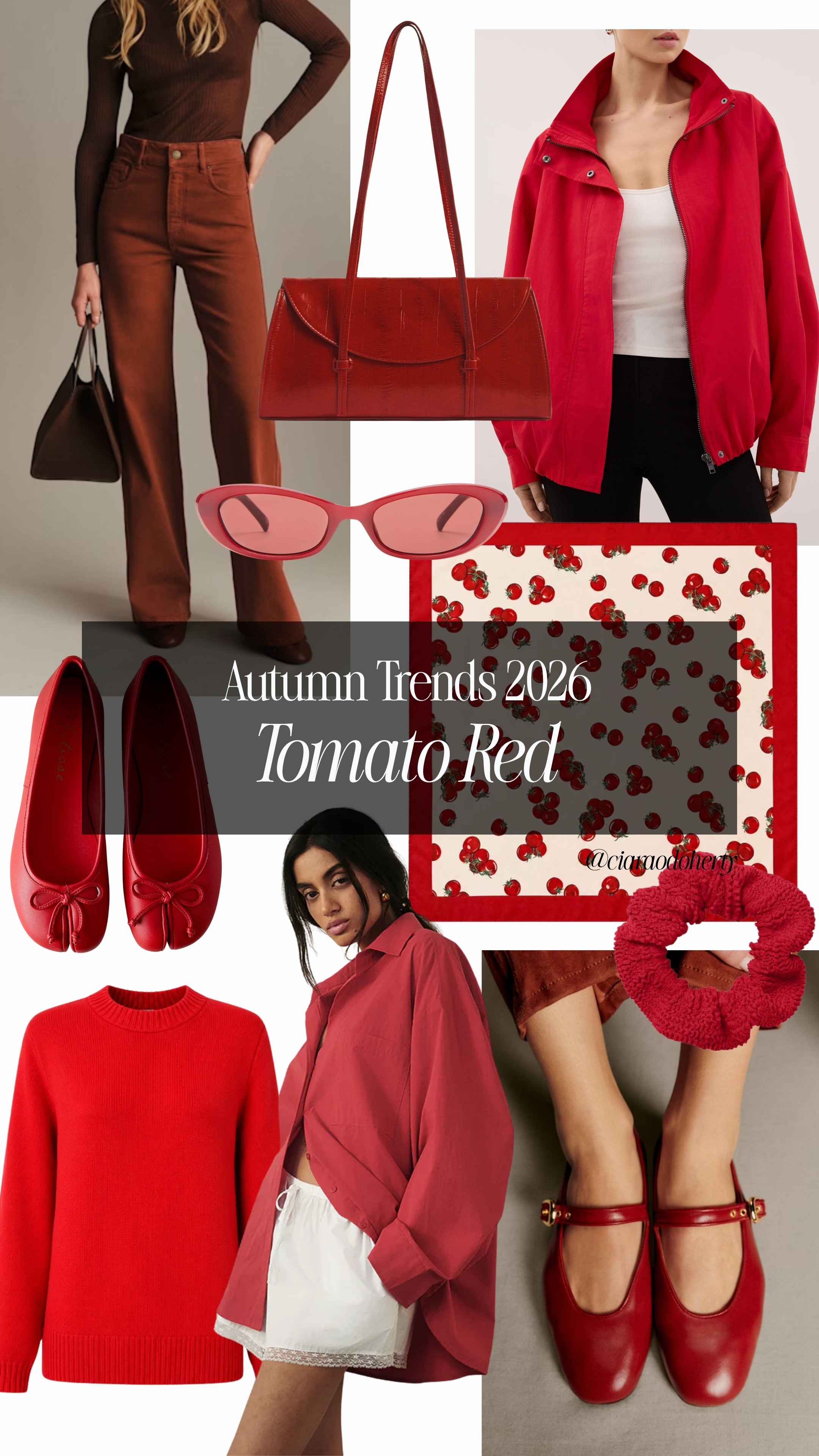 Autumn Trends 2026: Tomato Red. The perfect way to jazz up transitional outfits in autumn with a pop of red. Jeans, jackets, shirts, knitwear, bags, shoes and accessories 

 #LTKFashionMonth #LTKautumn