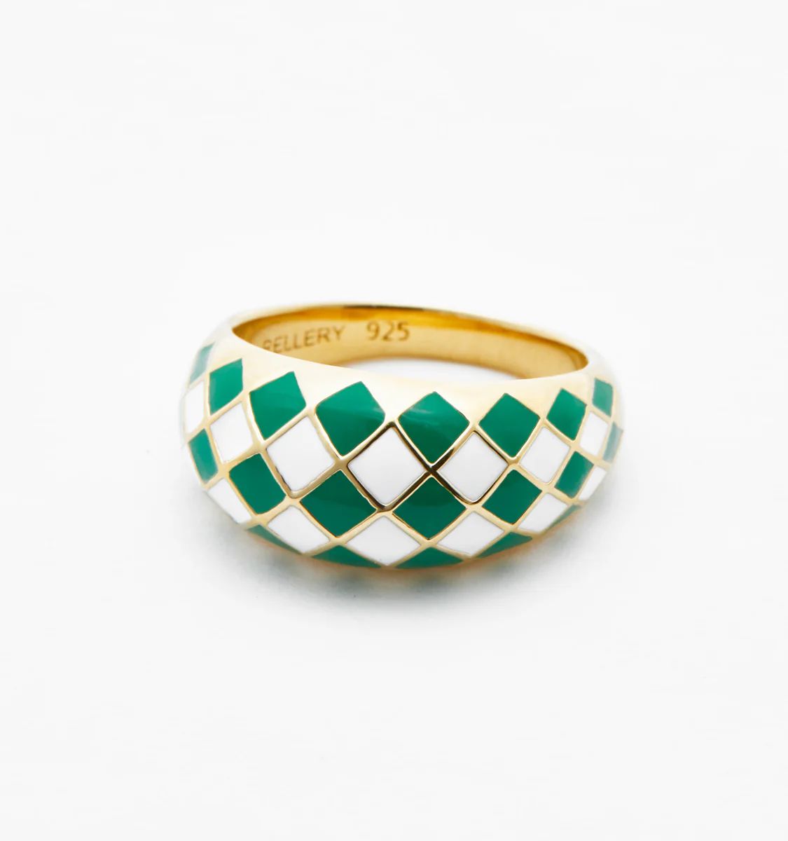 Emerald Green Checker Ring | Rellery