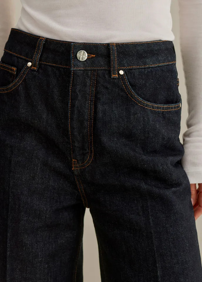 Crease Front Turn Up Wide-Leg Jean | ME+EM US