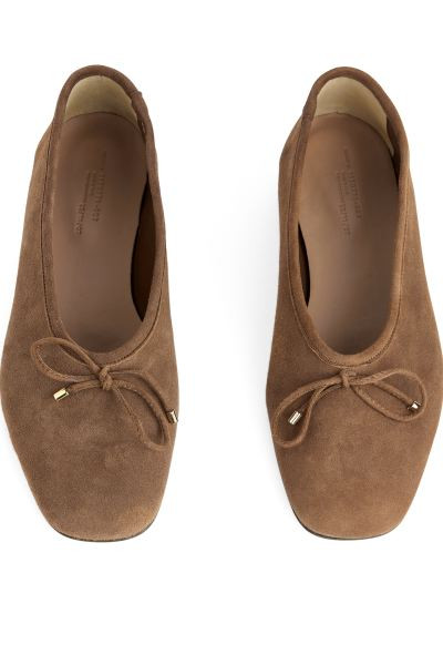 Leather Ballerinas - Cognac Brown - Ladies | H&M GB | H&M (UK, MY, IN, SG, PH, TW, HK)
