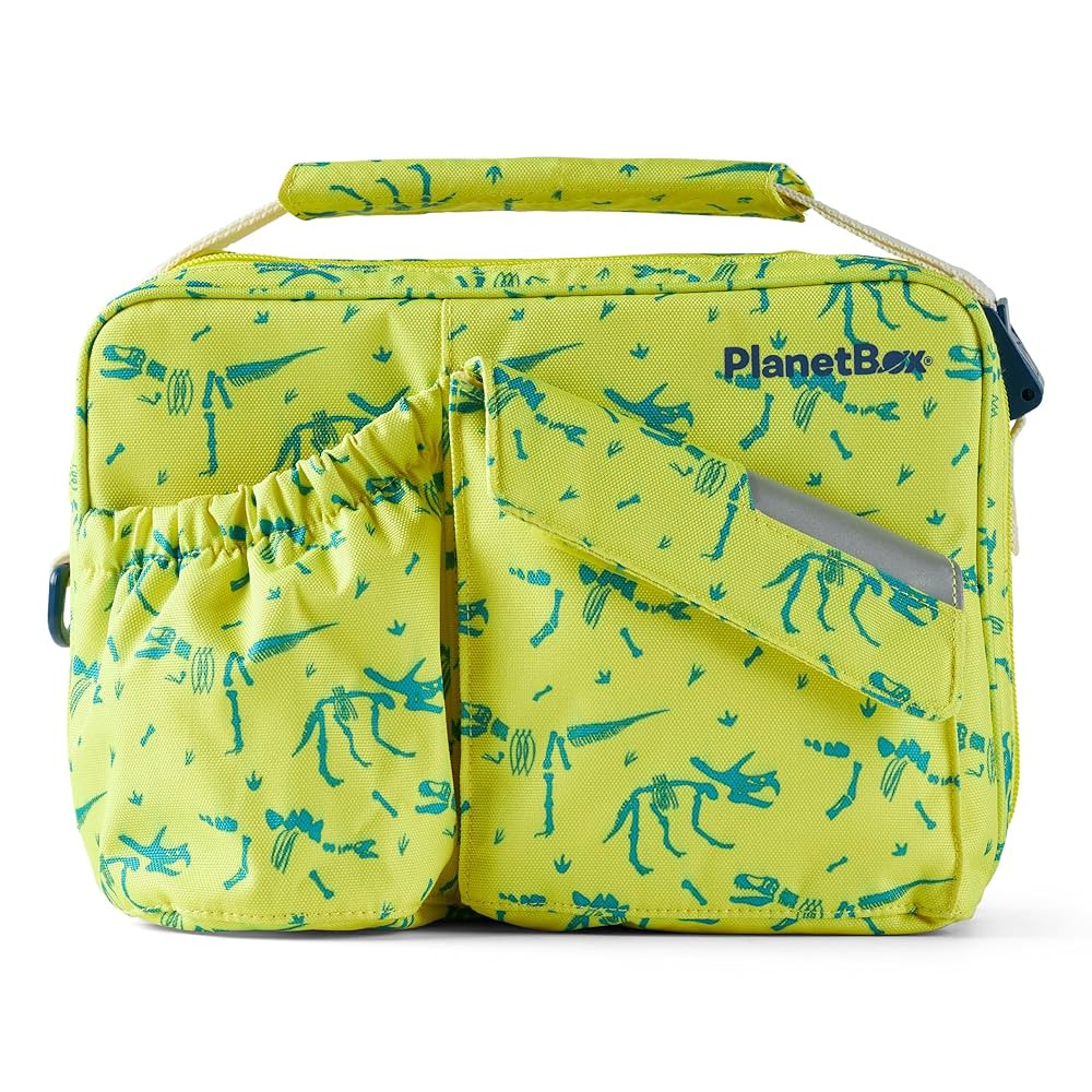 PlanetBox Insulated Lunch Bag Banana Dino Edition Carry Bag with Pockets for Water Bottle and Sna... | Amazon (US)