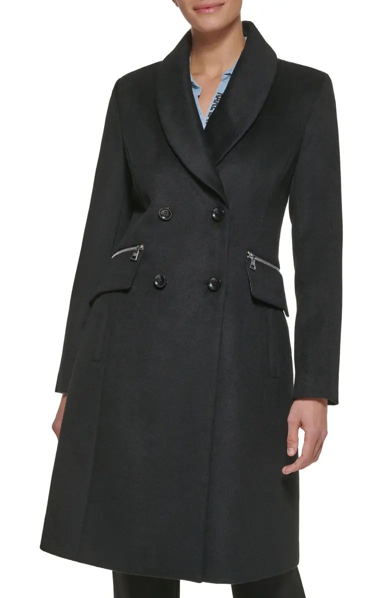 Shawl Collar Double Breasted Wool Blend Coat | Nordstrom