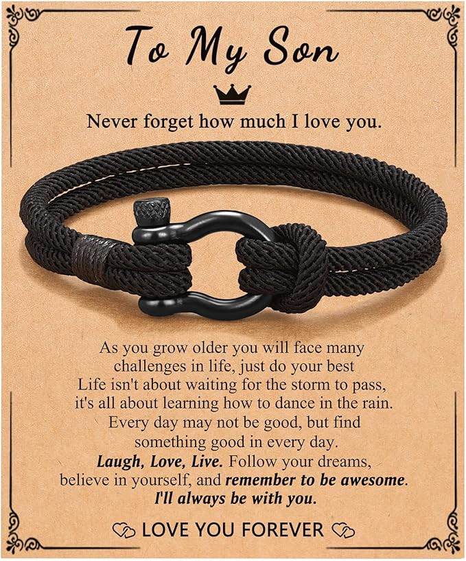 PINKDODO To My Boys Bracelet Gifts for Son Grandson Nephew Brother Bracelets Birthday Christmas G... | Amazon (US)