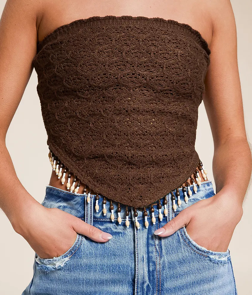 Beaded Crochet Hanky Tube Top | Buckle