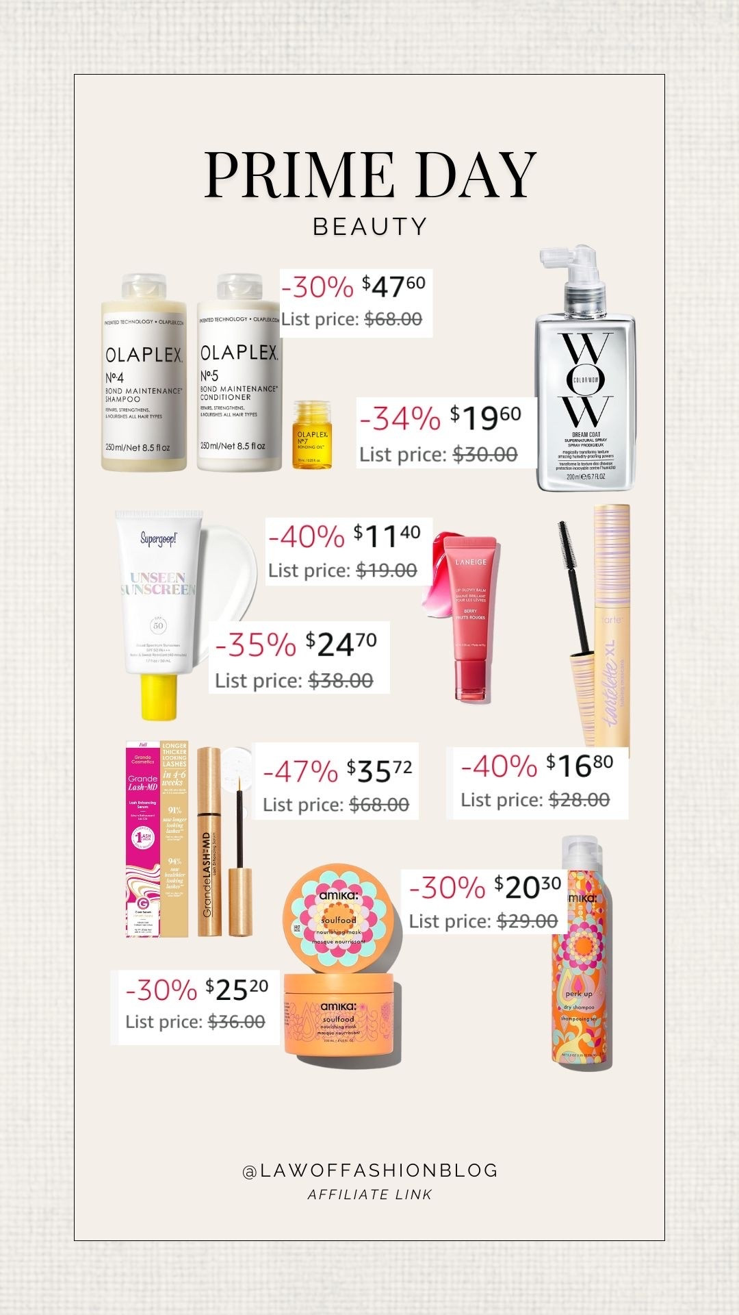 Amazon prime day, Amazon prime day beauty deals , luxury beauty deals, beauty on sale, olaplex, colorwow, laneige, supergoop, amika hair care on sale

#LTKSaleAlert