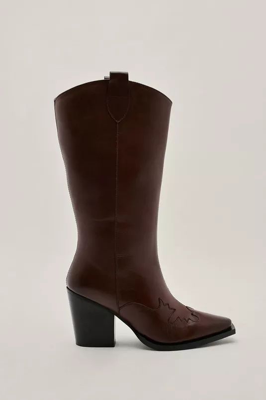 Knee High Pointed Burnished Western Boots | Nasty Gal (US)