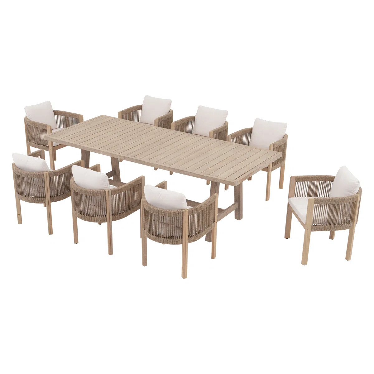 Coleon Rectangular Outdoor Dining Set With Cushions | Wayfair North America