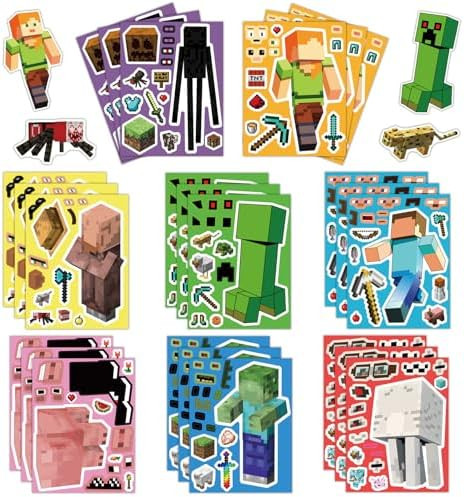 24 Sheets Cartoon Stickers, Mixed & Matched with 8 Designed Characters(3 of Each) Stickers, Cute ... | Amazon (US)