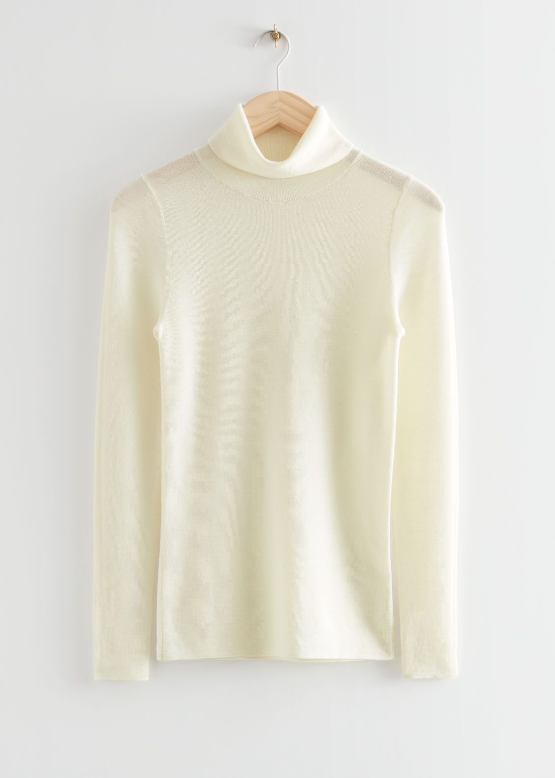 Fitted Merino Knit Turtleneck - White | & Other Stories US