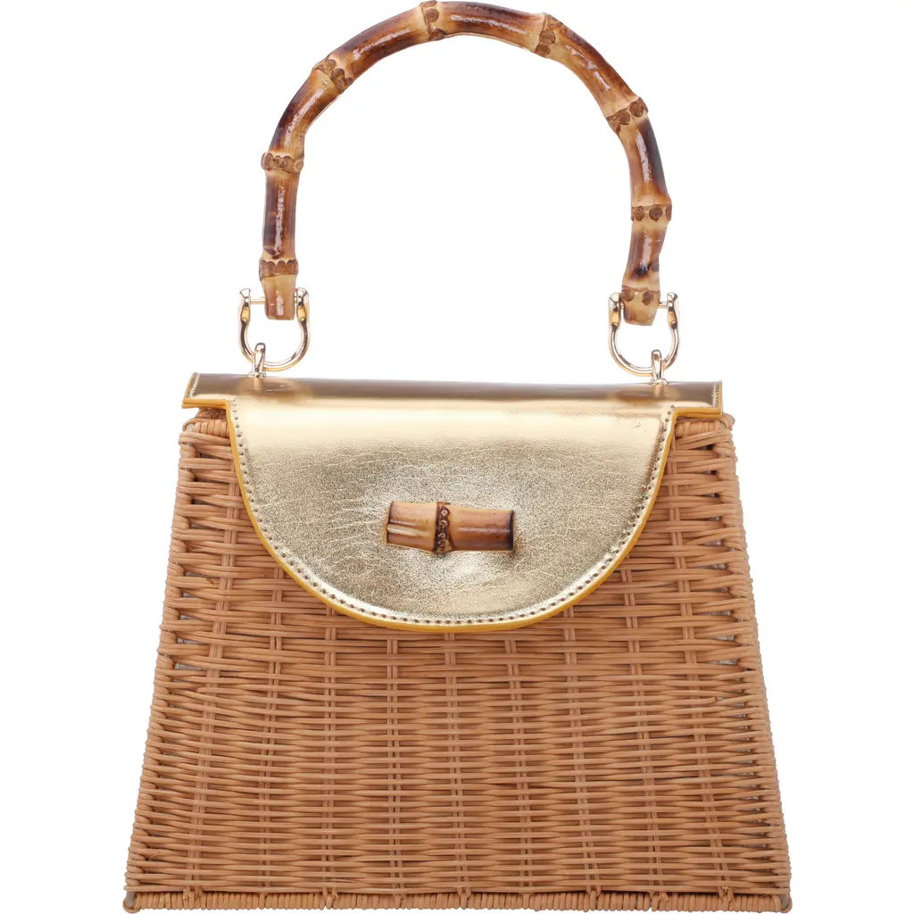 Nina Capri Top Handle Bag in Natural/gold at Nordstrom | Nordstrom