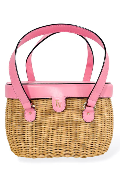 Frances Valentine Willow Pink Wicker Basket Bag | The Willow Tree