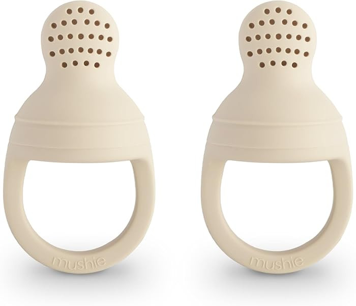 mushie Silicone Baby Fresh Fruit & Food Feeder Pacifier | 6 Months+ (Shifting Sand) | Amazon (US)