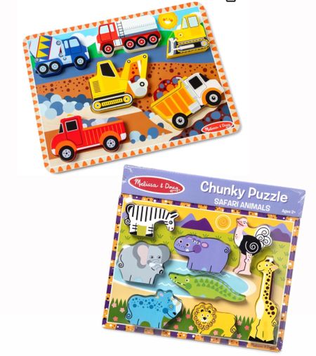These Melissa and Doug chunky puzzles are perfect for little hands and on sale for only $5-$7!

#LTKGiftGuide #LTKCyberWeek #LTKkids
