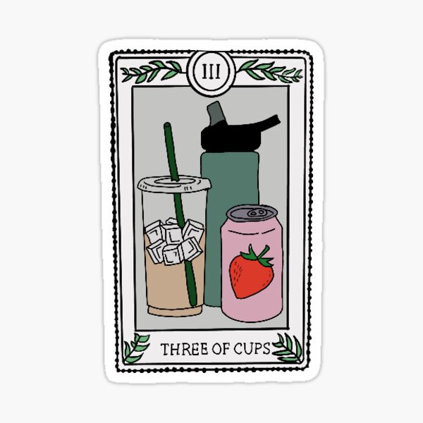 Three of Cups  Sticker | Redbubble (US)