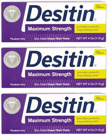 DESITIN Maximum Strength Diaper Rash Paste, 3 Pack (4 Ounce) | Amazon (US)