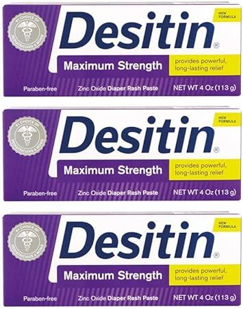 DESITIN Maximum Strength Diaper Rash Paste, 3 Pack (4 Ounce) | Amazon (US)