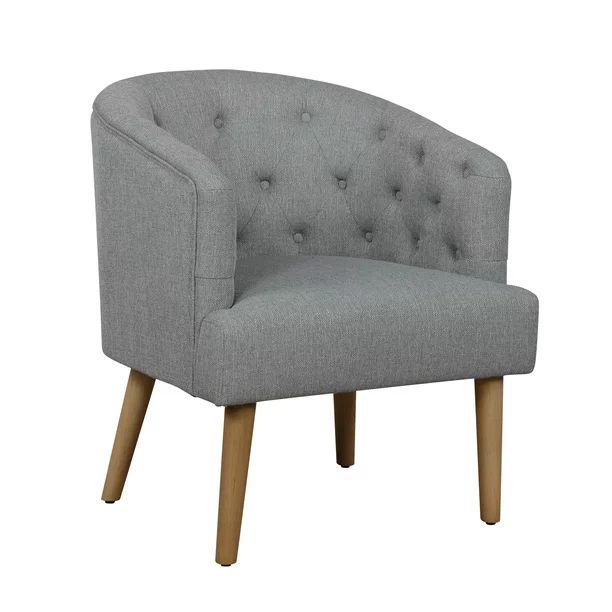 Better Homes & Gardens Barrel Accent Chair, Gray Linen Fabric Upholstery - Walmart.com | Walmart (US)