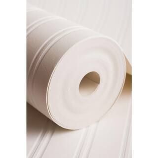 White Vinyl Pre-Pasted Moisture Resistant Wallpaper Roll (Covers 56 Sq. Ft.) | The Home Depot