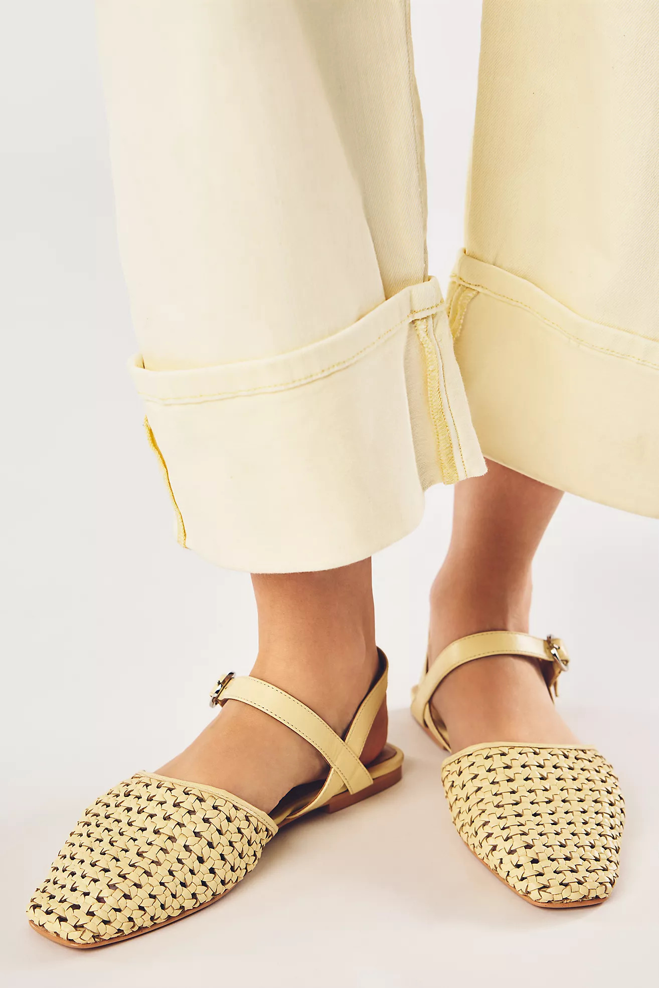 By Anthropologie Woven Leather Ankle Strap Sandals | Anthropologie (US)