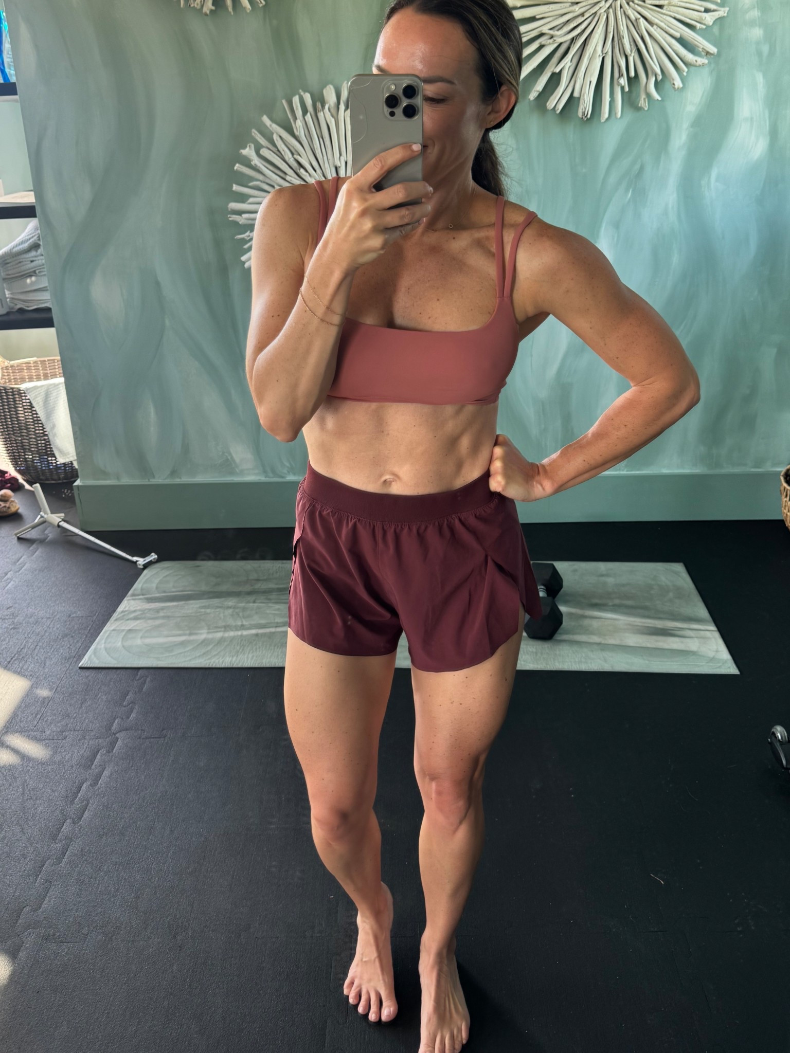 The most comfortable sports bra + Amazon shorts 
