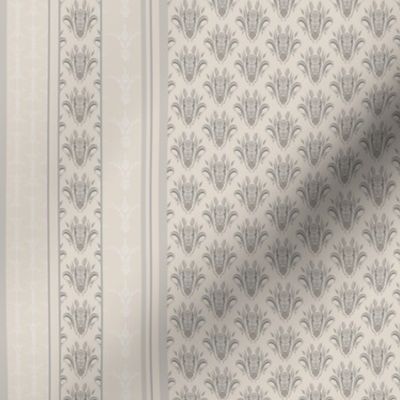 Acanthus_Stripe-Cream Fabric byartaffairs | Spoonflower