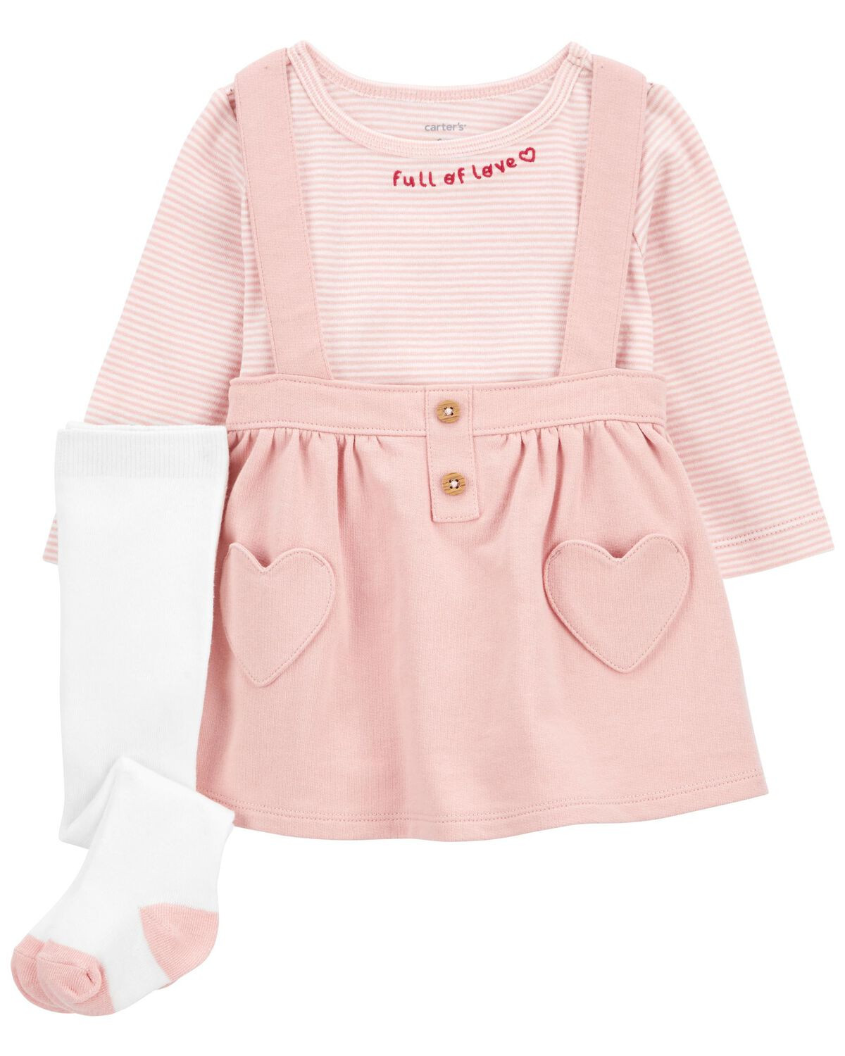 Pink/White Baby 3-Piece Jumper Set | carters.com | Carter's