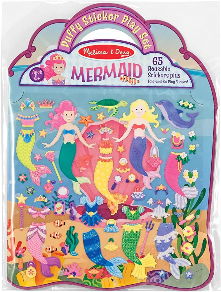 Melissa & Doug Puffy Sticker Activity Book: Mermaids - 65 Reusable Stickers - Kids Fashion Activi... | Amazon (US)