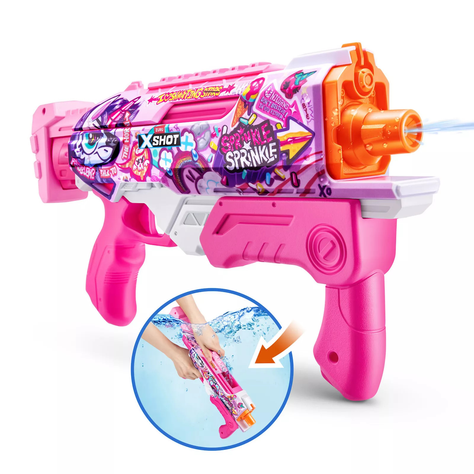 XSHOT Fast-Fill Skins Hyperload Water Blaster Unicorn Splash by ZURU, Multi | Kohl's