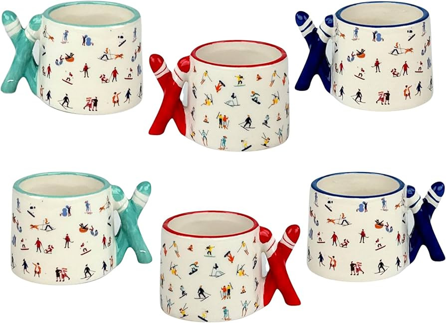 10 Strawberry Street Ski Handle Espresso Cups, Set of 6 | Amazon (US)