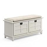 Arts & Crafts White Upholstered Bench by Home Styles | Amazon (US)