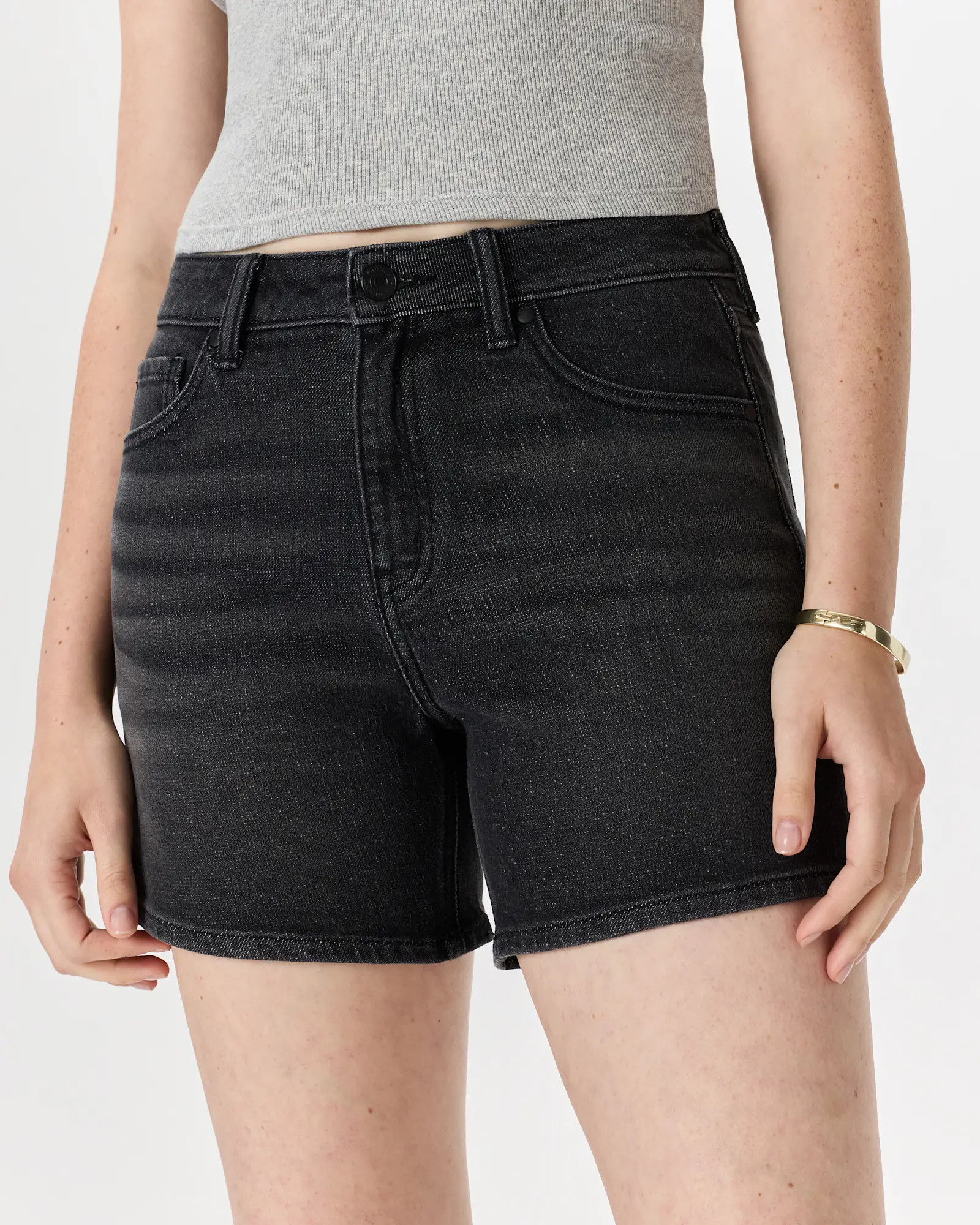 Bella Stretch Vintage Shorts in Charcoal Black | Quince