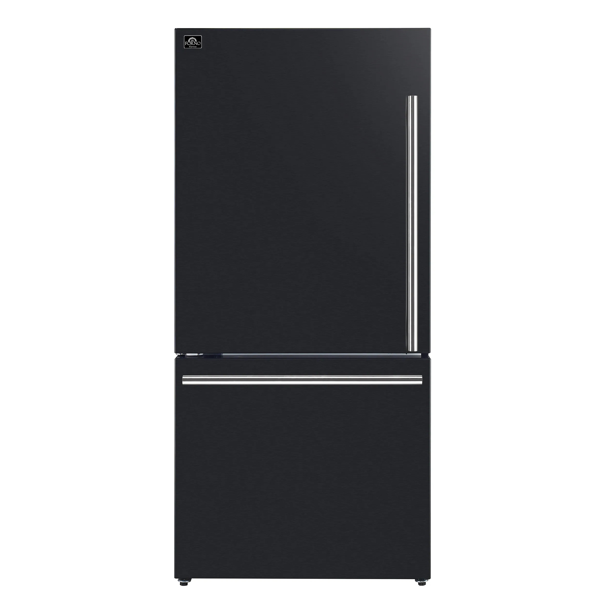 FORNO Milano Espresso 17.2-cu ft Counter-Depth 31-in Wide Bottom-Freezer Refrigerator with Ice Maker ( Black ) ENERGY STAR Certified | FFFFD1786-31BLK | Lowe's