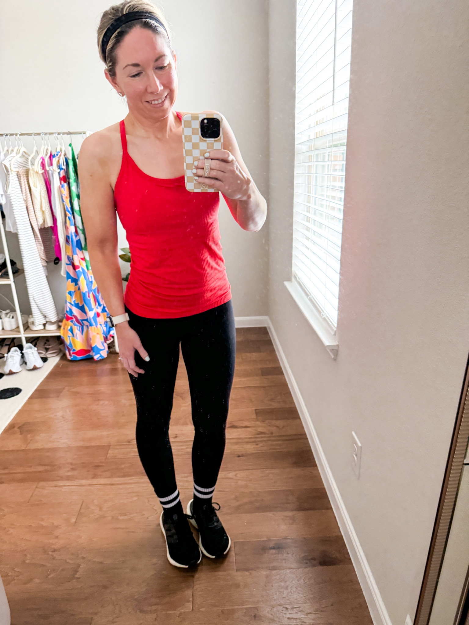 Workout outfit 

Tank size small 
Leggings size xs 
Barre socks 

#LTKActive #LTKfitness #LTKfindsunder50