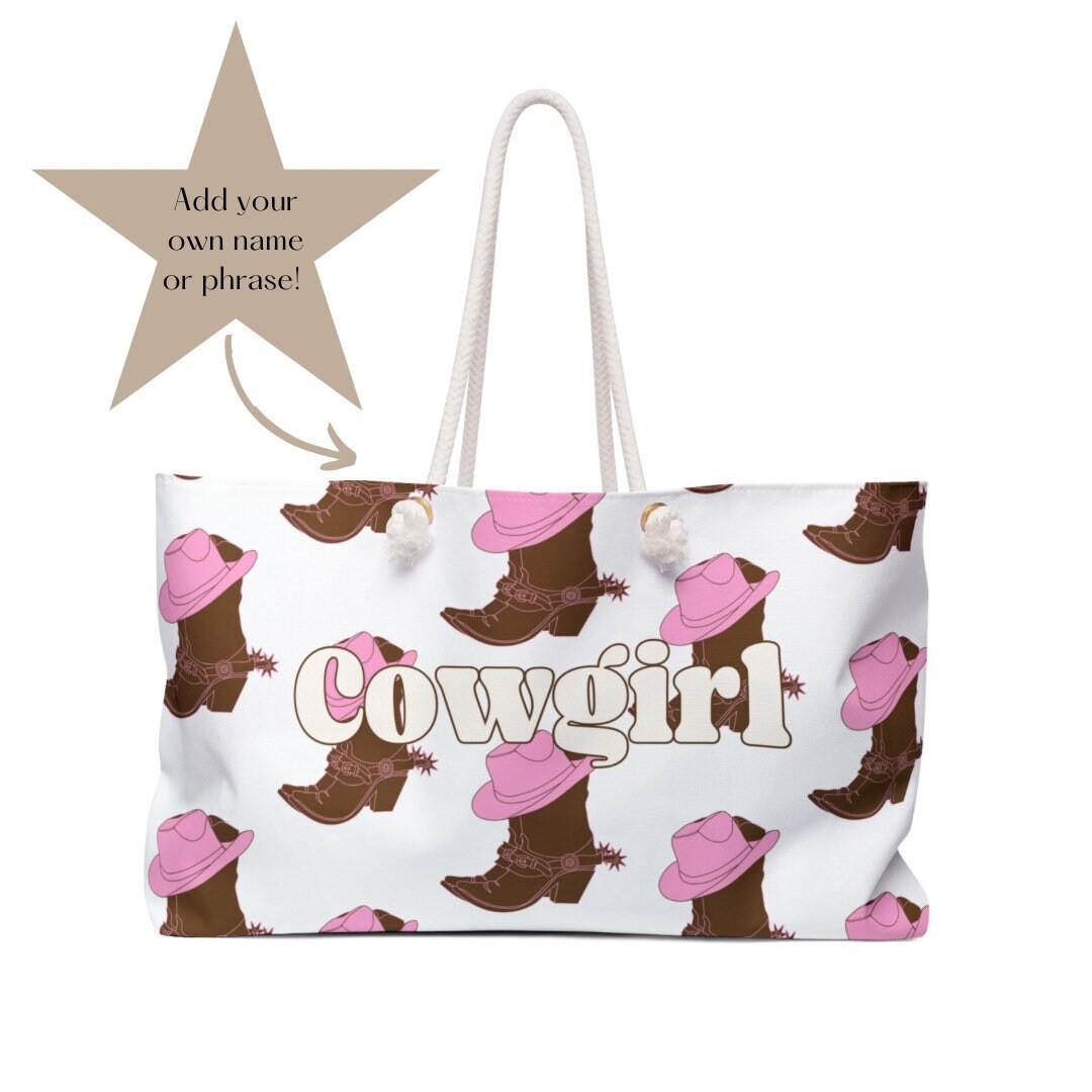 Personalized Cowgirl Howdy Weekender Tote Bag Bachelorette - Overnight Bag - Teenage Girl Gift - ... | Etsy (US)