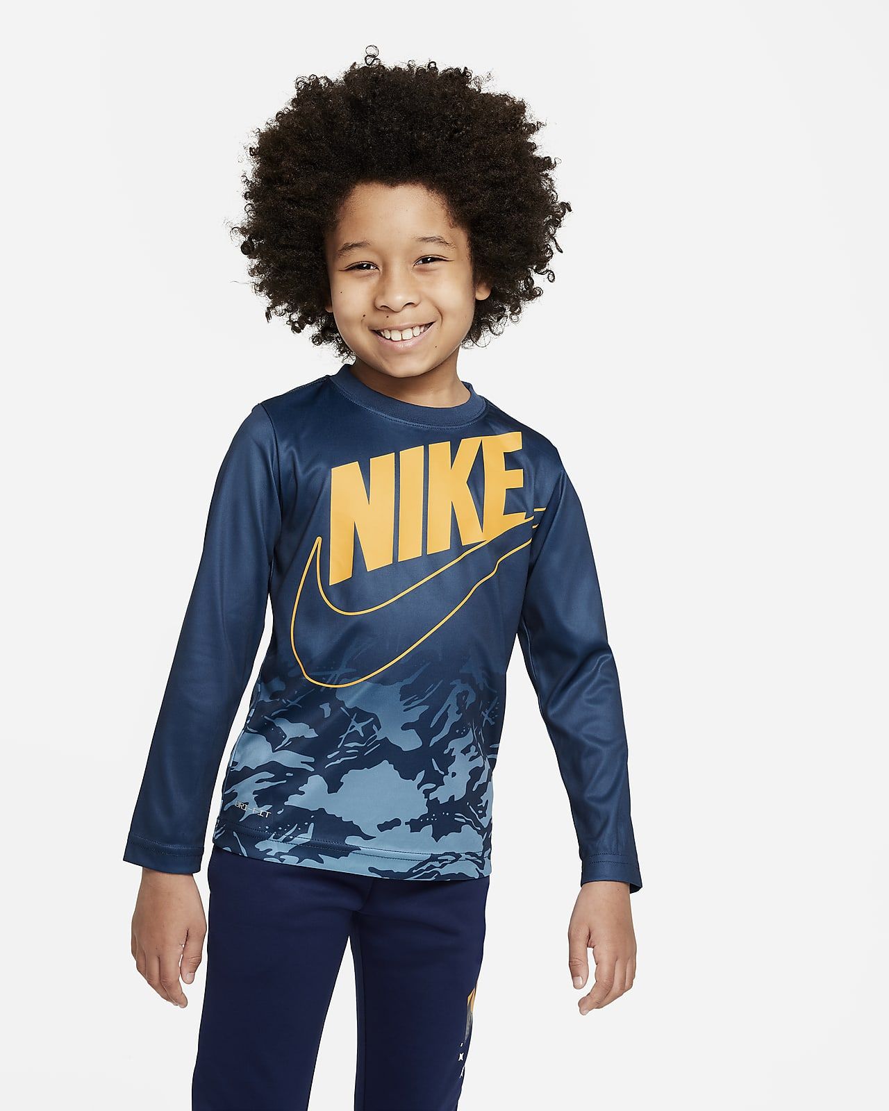 Little Kids' Ombre Camo Long Sleeve T-Shirt | Nike (US)