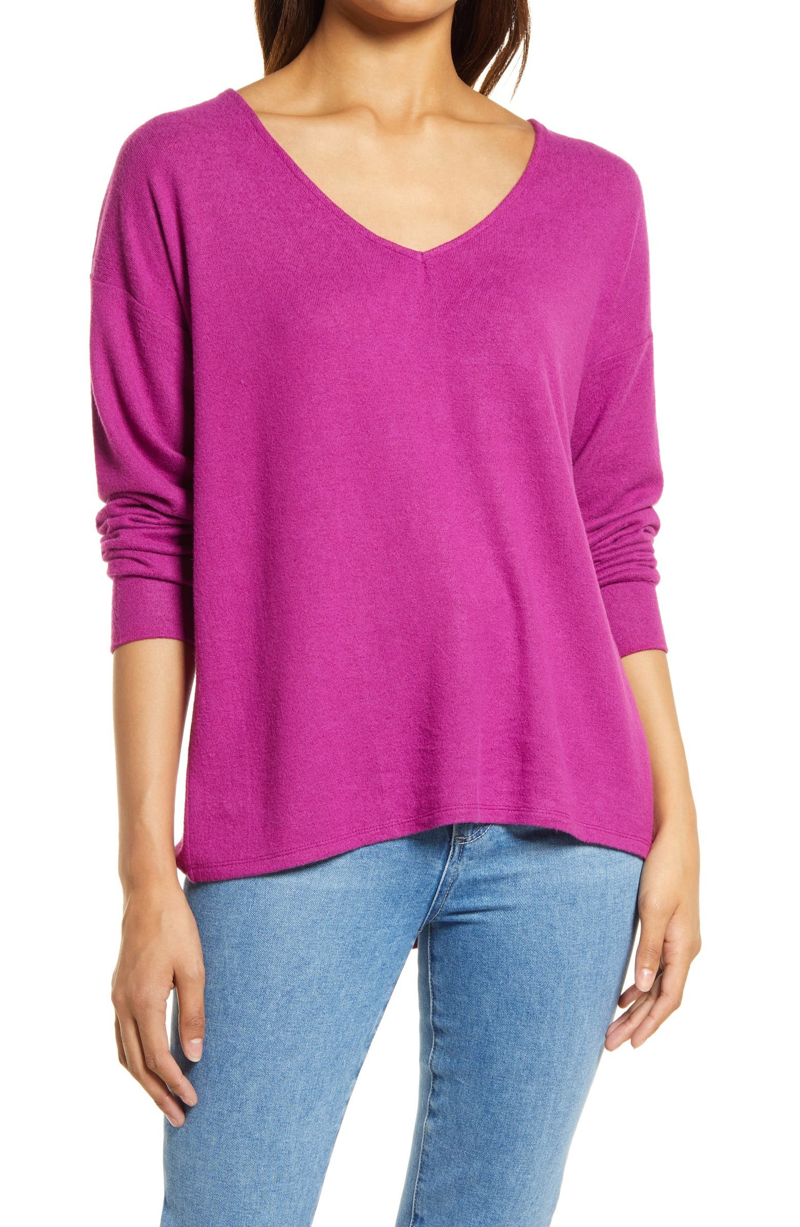 V-Neck Fleece Top | Nordstrom