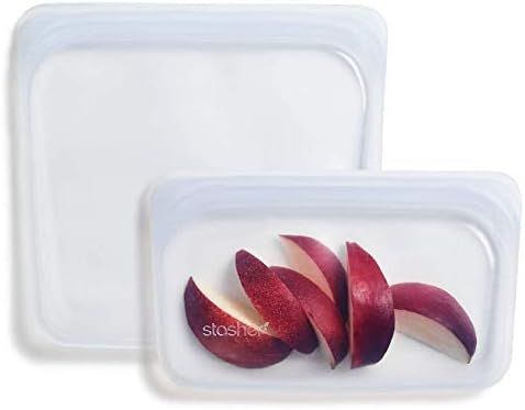 Stasher Silicone Reusable Storage Bag, Sandwich + Snack (Clear) | Food Meal Prep Storage Containe... | Amazon (US)