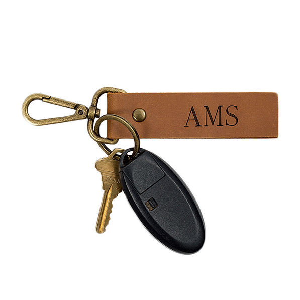 Personalized Antiqued Leather Key Fob | Marleylilly