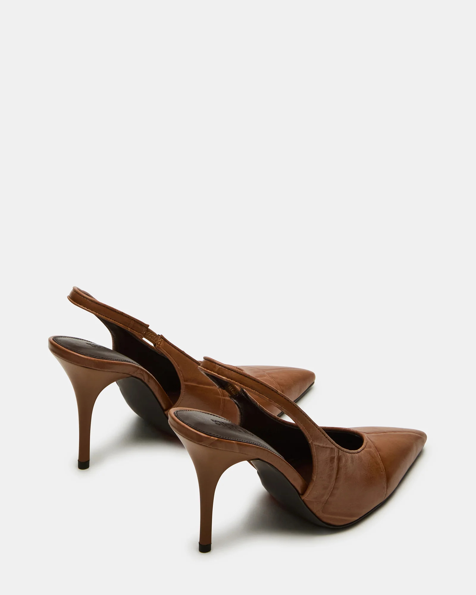 ANDROMEDA Tan Crocodile Slingback Pointed-Toe Stiletto Pump Women's Heel | Steve Madden (US)