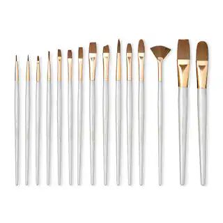 Brown Taklon Variety 15 Piece Brush Set by Craft Smart® | Michaels | Michaels Stores