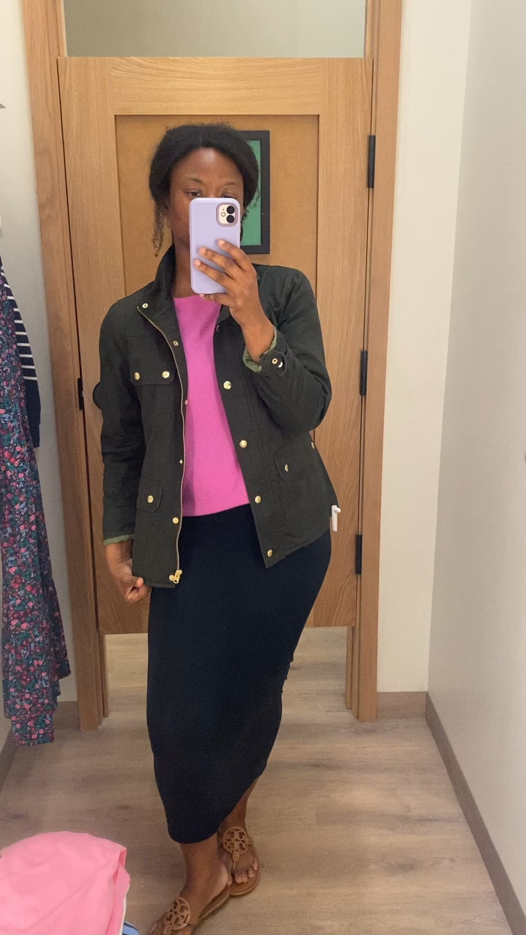 A little try on. Found the perfect utility style jacket for fall. Runs true to size 
Love the gold hardware details. Beautiful rich olive green color. Currently on sale. 

#LTKSaleAlert #LTKSeasonal #LTKFindsUnder50