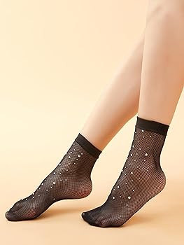 Milumia Women's Mesh Sheer Socks Ankle High Socks | Amazon (US)