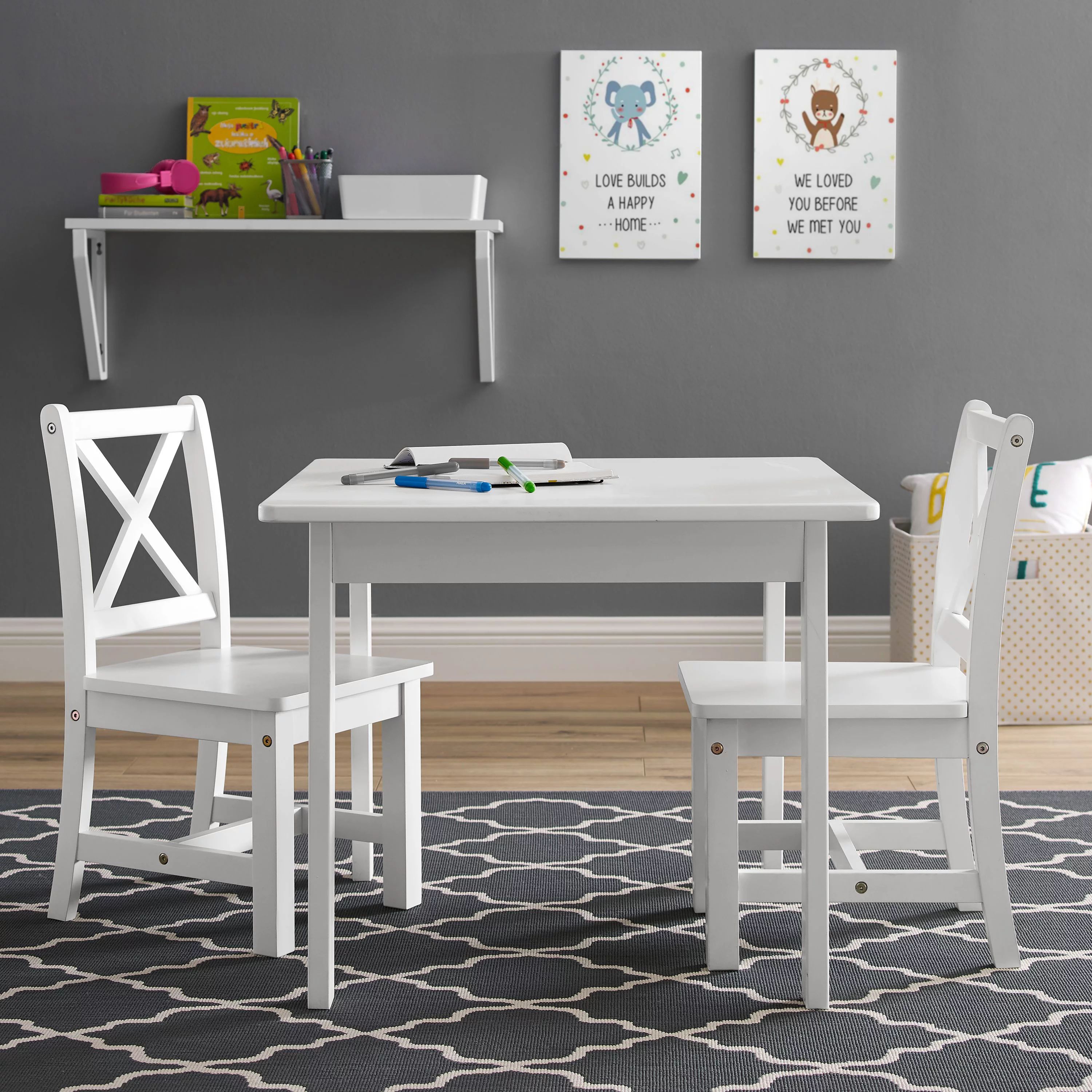 Better Homes and Gardens Paisley Kids Table and Chairs Play Set, Multiple Colors - Walmart.com | Walmart (US)
