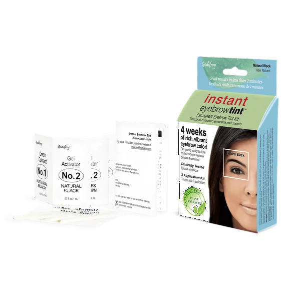 Godefroy Instant Eyebrow Tint, Natural Black, 3 Application Kit | Walmart (US)