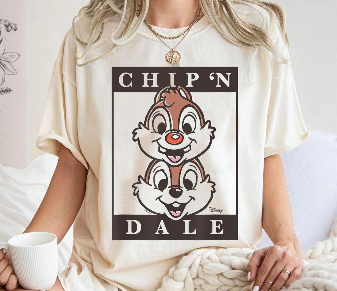 Chip N' Dale Shirt, Type Block T-shirt, Rescue Rangers Tshirt, Double Trouble Tee, Disney Family ... | Etsy (US)