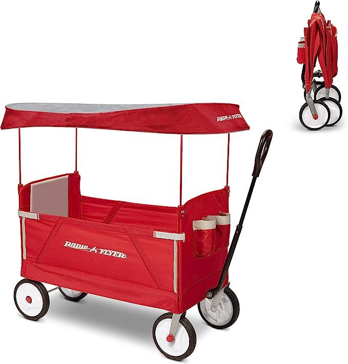 Radio Flyer 3-In-1 EZ Folding, Outdoor Collapsible Wagon for Kids & Cargo, Red Folding Wagon | Amazon (US)