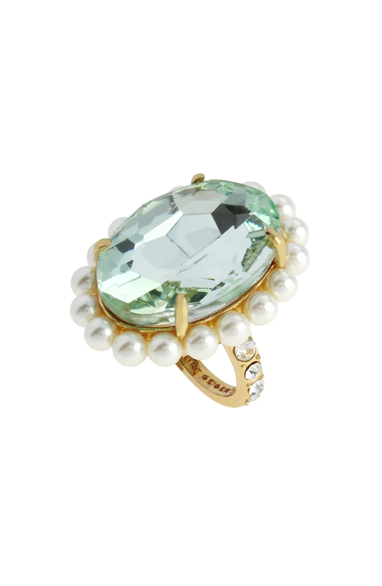 Oval Stone Faux Pearl Cocktail Ring | Nordstrom