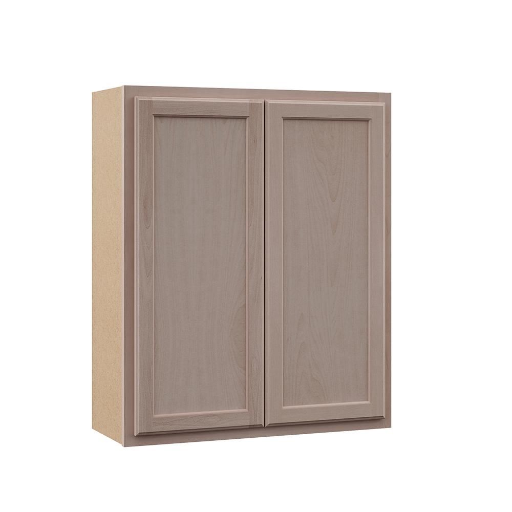 Hampton Assembled 30x36x12 in. Wall Cabinet in Unfinished Beech | The Home Depot