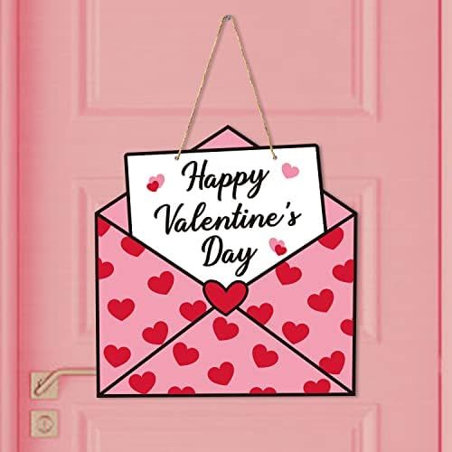 Valentine's Day Envelope Wooden Door Sign, Happy Valentines Day Sign Farmhouse Decor Valentines D... | Amazon (US)