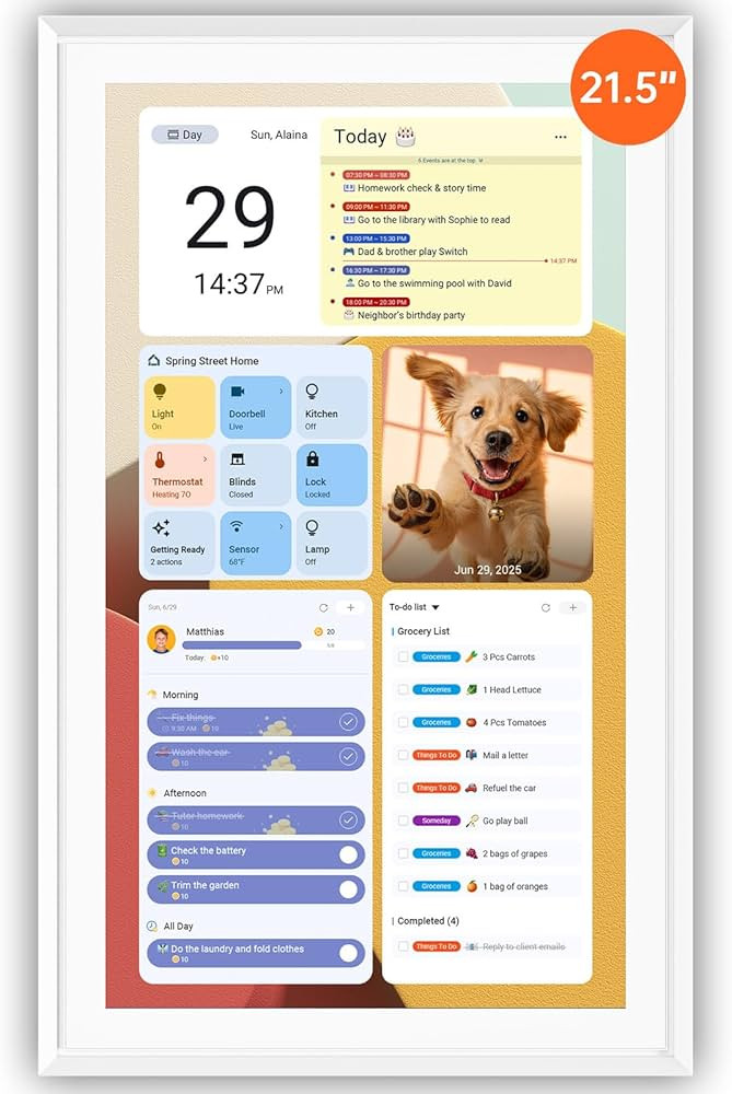 Apolosign 21.5-inch Digital Calendar & Smart Family Wall Planner, No Subscription, Shared Touchsc... | Amazon (US)
